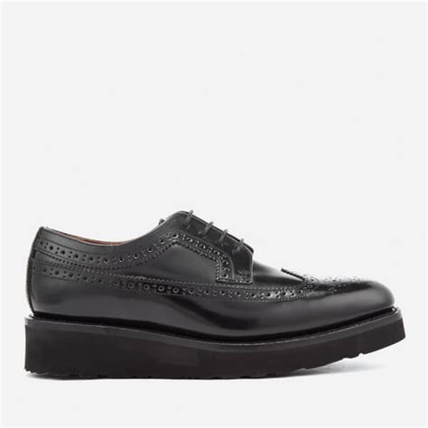 Grenson Women's Agnes Gloss Leather Brogues - Black - Free UK Delivery ...