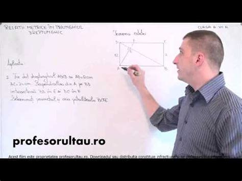 exemple cu teorema catetei - profesorultau.ro - YouTube