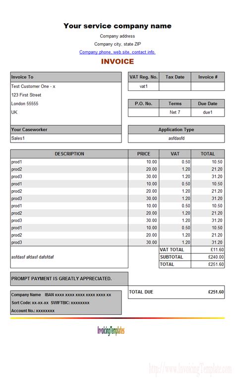 Vat Invoice Template | invoice example