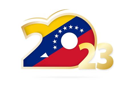 Year 2023 with Venezuela Flag pattern. 12672064 Vector Art at Vecteezy