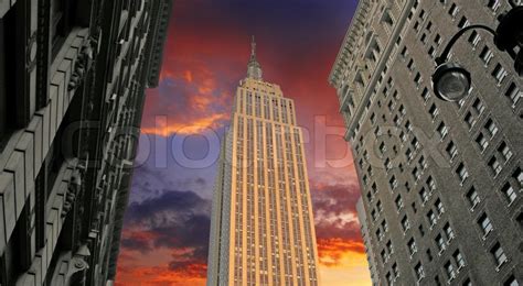 Sunset over Empire State Building, New ... | Stock image | Colourbox