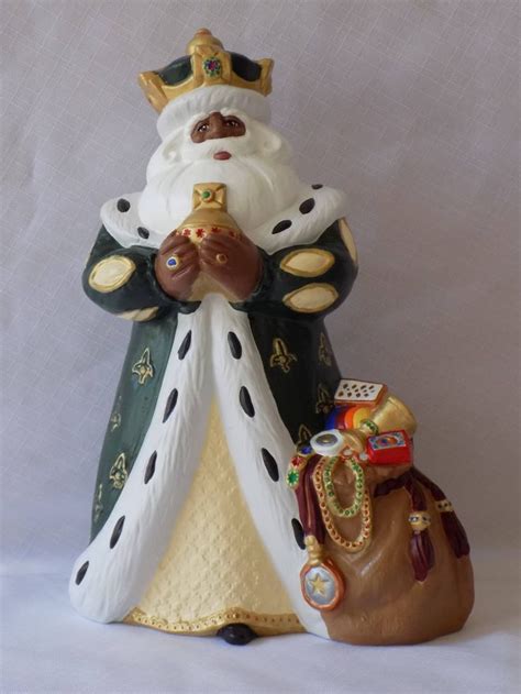 Ceramic Black Santa Figurine Black Santa Claus African | Etsy | Santa figurines, Hand painted ...