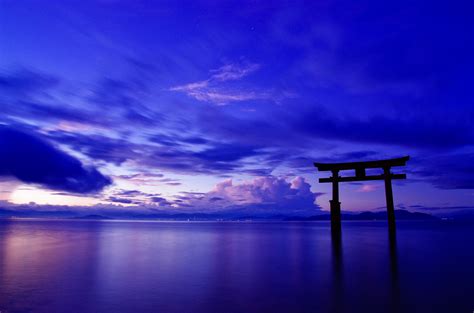 clouds, Gate, Ocean, Sky, Japan, Sea, Bokeh Wallpapers HD / Desktop and Mobile Backgrounds