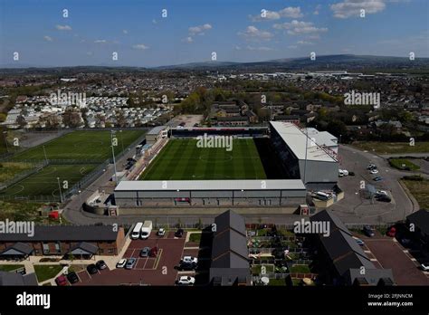 An aerial view of the Mazuma Stadium, Morecambe Stock Photo - Alamy