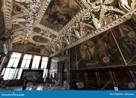 Doge`s Palace Palazzo Ducale Paint On The Ceiling Editorial Image ...