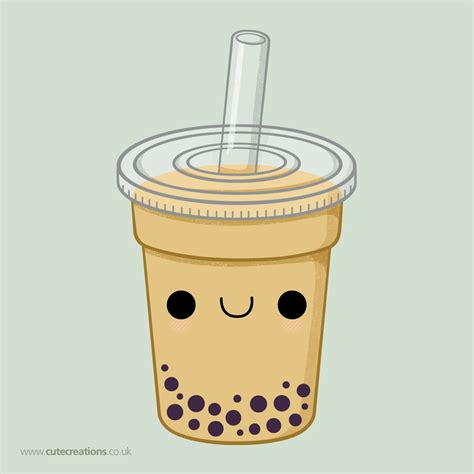 A cute picture of boba milk Tea!