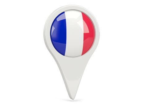 Round pin icon. Illustration of flag of France