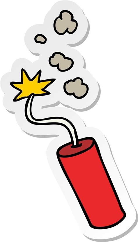 sticker cartoon doodle of a lit dynamite stick 11180207 Vector Art at ...