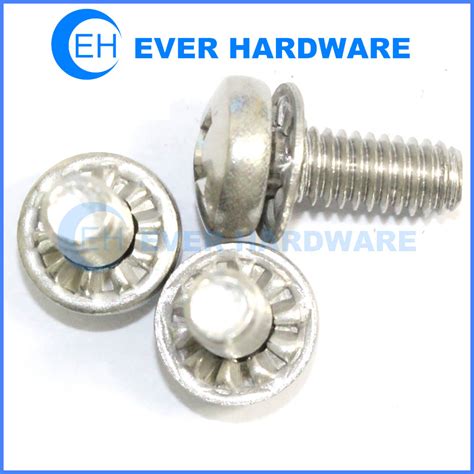 Machine screw internal tooth lock washer pan phillips stainless passivated