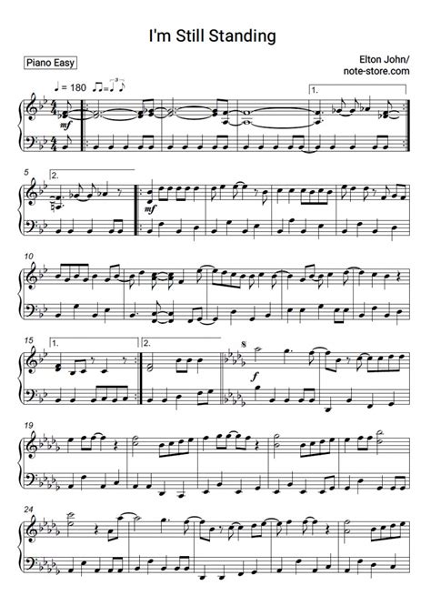 Elton John - I'm Still Standing sheet music for piano [PDF] | Piano ...