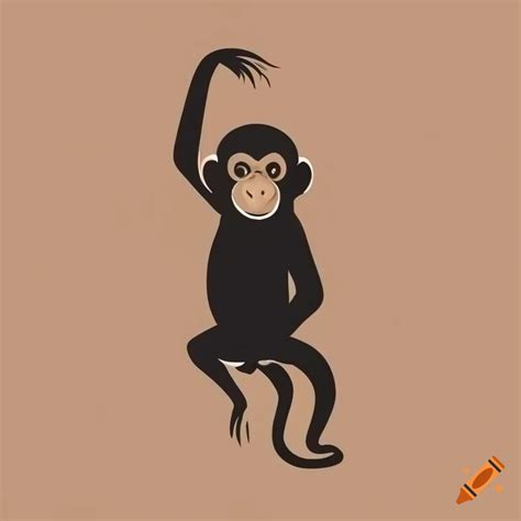 Minimalist monkey logo design on Craiyon