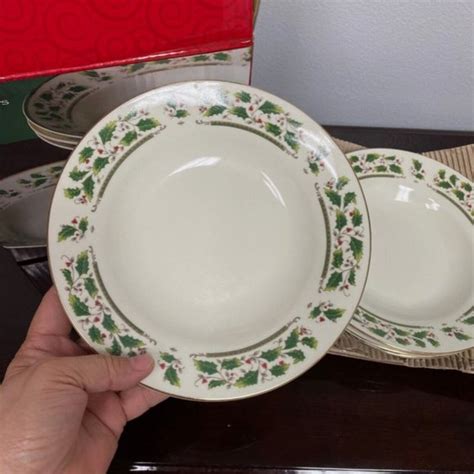 HOME FOR THE HOLIDAYS | Dining | Christmas Rimmed Soup Bowls Set Of 4 ...