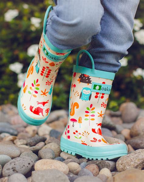 Children's Rubber Rain Boots, Forest Animals – OAKI