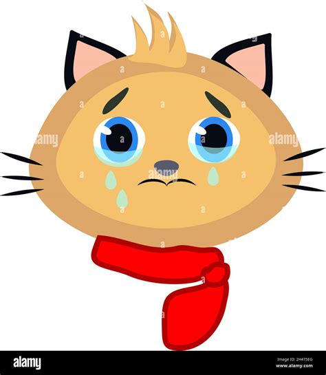 Sad Crying Cat Cartoon Vector Illustration Crying Cat Meme Stock Illustration Download Image Now ...