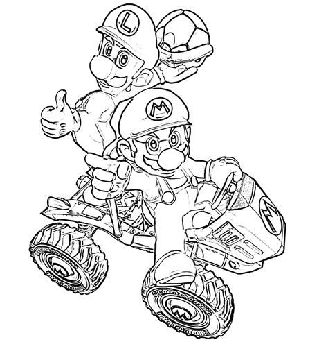 Mario Kart : Coloriage Mario Kart à imprimer gratuit, colorier et dessiner