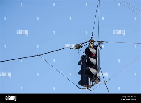 Hanging traffic light Stock Photo - Alamy