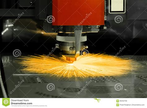High Precision CNC Laser Cutting Metal Sheet in Factory. Stock Photo - Image of tool, cutting ...