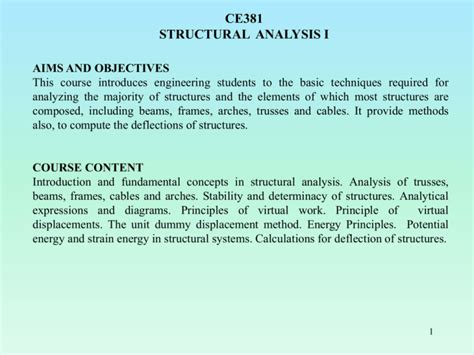 I: STRUCTURAL ANALYSIS