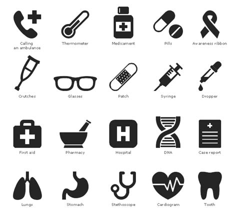 Design elements - Medicine and health pictograms | Medicine and health ...