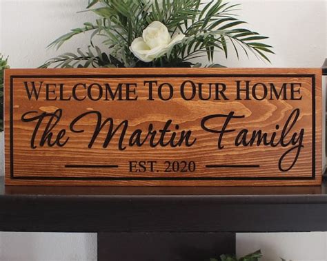 Welcome sign wood-personalized front door welcome sign-welcome | Etsy