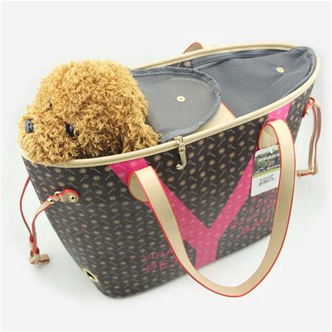 Luxury Designer Dog Carrier Leather Pet Carrying Bags Small Medium Cat ...