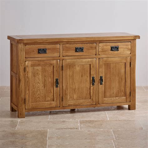 Original Rustic Large Sideboard in Solid Oak | Oak Furniture Land