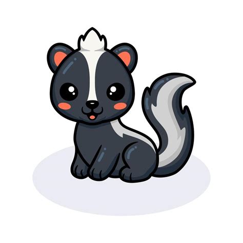 Cute little skunk cartoon sitting 11675162 Vector Art at Vecteezy