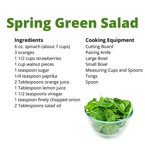 Spring Green Salad | Green salad, Spring green, Salad ingredients