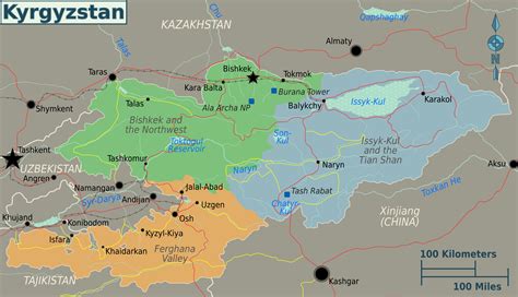 Maps of Kyrgyzstan | Detailed map of Kyrgyzstan in English | Tourist ...