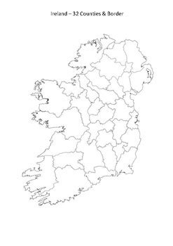 Ireland Map - 32 Counties & Border by MrFitz | Teachers Pay Teachers