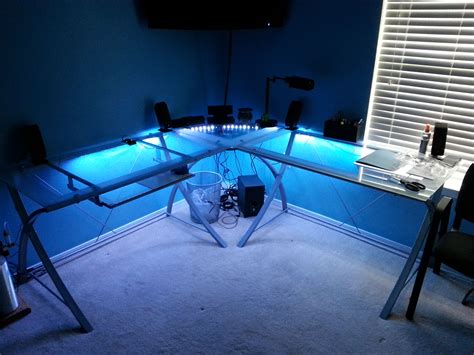 Pin by Steven Anderson on Room Ideas | Led light kits, Glass desk, Led ...