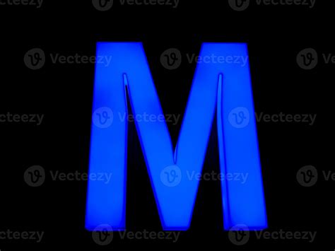 blue neon letter M 3731820 Stock Photo at Vecteezy