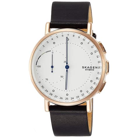 Skagen SKT1112 Hybrid 42MM Men's Black Leather Watch | eBay