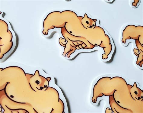 Buff doge meme stickers | Etsy