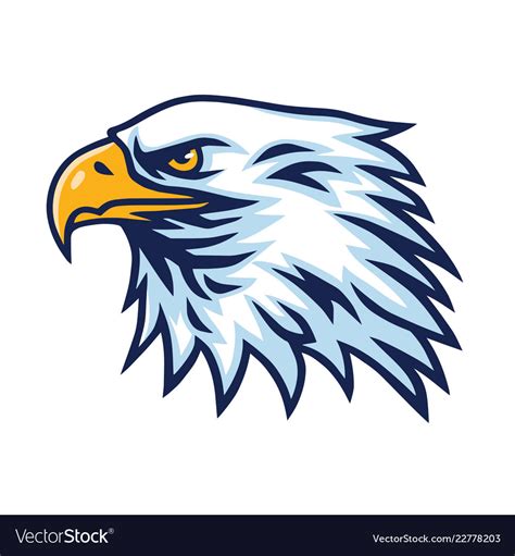 Eagle logo head mascot sports team Royalty Free Vector Image