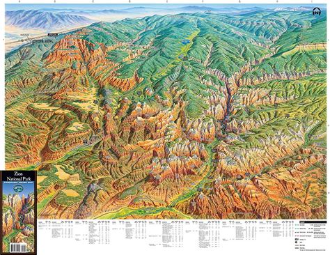 Zion National Park Utah – Trail Tracks Panoramic Hiking Maps