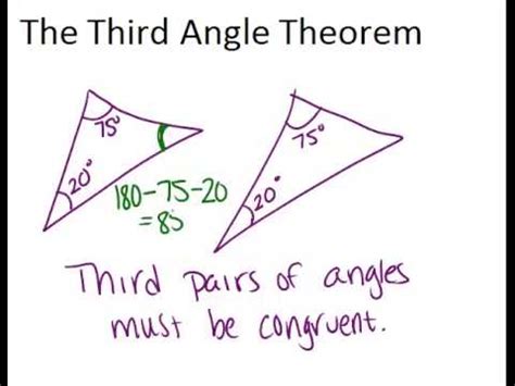 The Third Angle Theorem: Lesson (Geometry Concepts) - YouTube