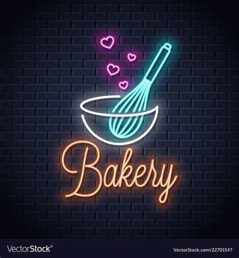 Baking with wire whisk neon sign. Bakery neon banner on wall background 10 eps. Download a Free ...