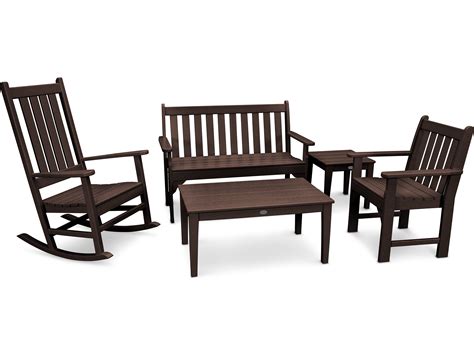 POLYWOOD® Vineyard Recycled Plastic 3 Piece Patio Lounge Set | PWPWS3571