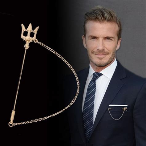 Fashion Metal Trident Brooch Long Needle Tassel Chain Lapel Pins Men's Suit Badge pin | Mens ...