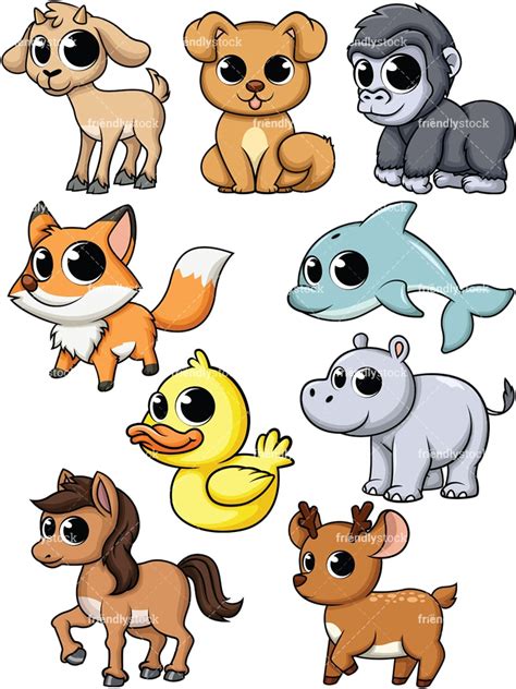 Cute Cartoon Kawaii Baby Animals