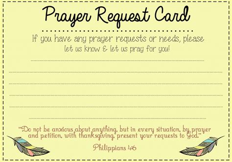 Prayer Request Cards Printable - Printable Card Free