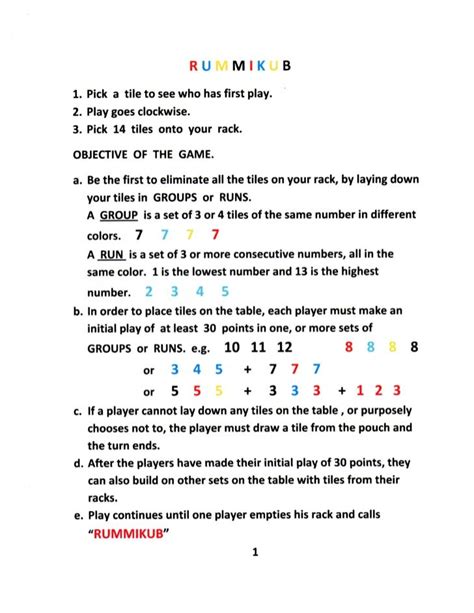 Rummikub Instructions | Game Rules | Pinterest | Diy games and Grandkids