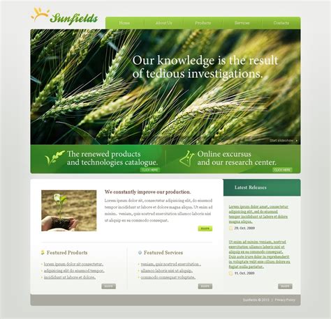 Agriculture Website Template #28248