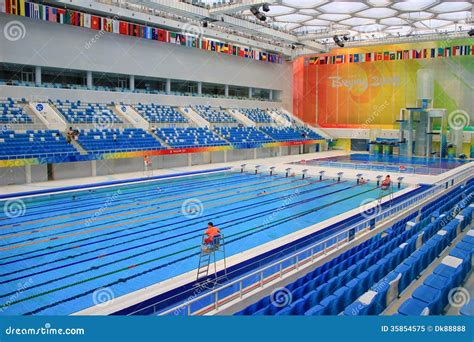 Beijing 2008 Olympic Swimming Pool Editorial Image - Image: 35854575