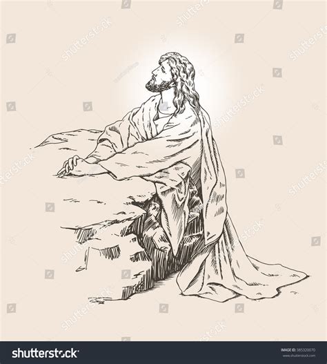 Vector Hand Drawn Illustration Jesus Christ Stock Vector (Royalty Free) 385320070 | Shutterstock