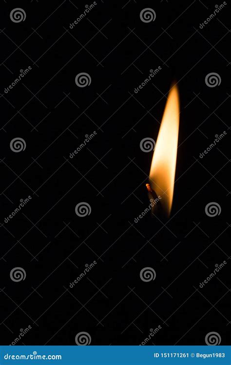 Candle Flame on Black Background. Stock Image - Image of burning ...