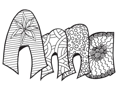 Anna free printable coloring page - personalized and custom pages SEARCH YOUR NAME! #anna# ...