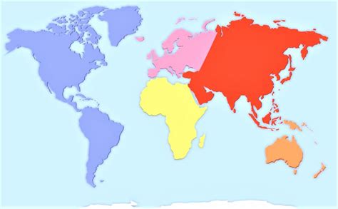 Mapa de continentes 】» Con Nombres | Mudo | En blanco | Imprimir