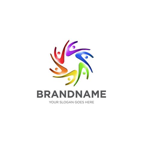 Premium Vector | People colorful logo